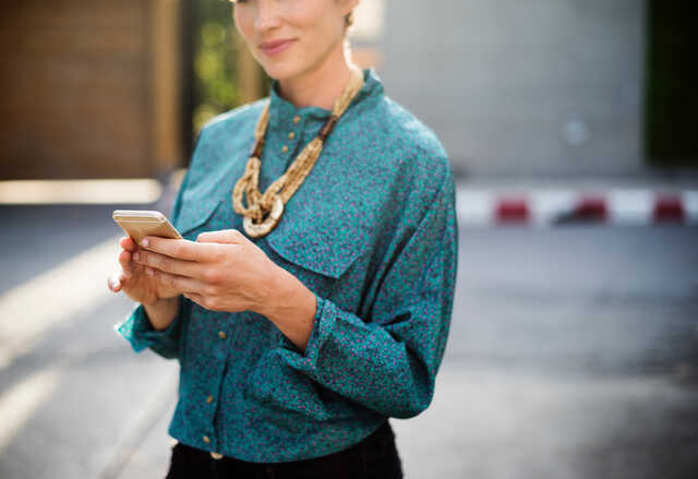 Image of woman on phone